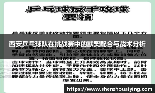 西安乒乓球队在挑战赛中的默契配合与战术分析