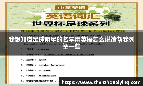 我想知道足球明星的名字用英语怎么说请帮我列举一些